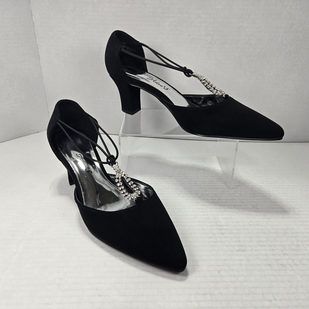 Easy Street Alive 5 Moonlight Heels Rhinestone Accents Women's Size 7 Extra Wide - Picture 1 of 14